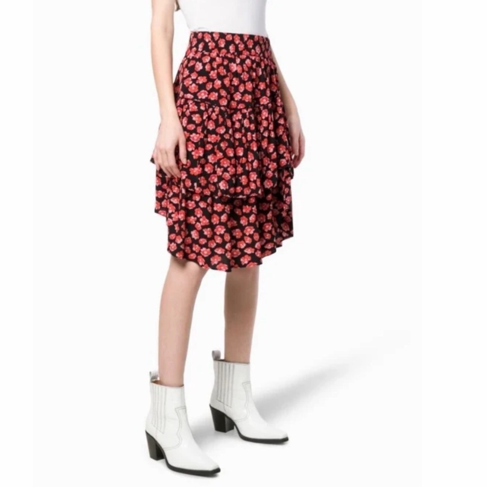 Ganni Lindale Crepe Floral Print Skirt size 38/ US Size 6